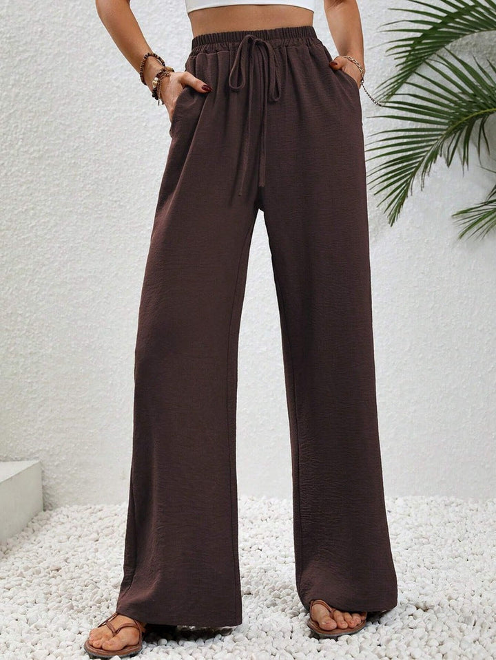 Iona draped wide leg tailored trousers – image 5