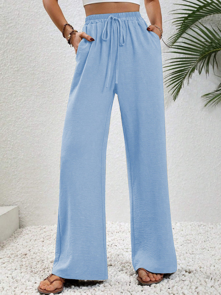 Iona draped wide leg tailored trousers – image 8