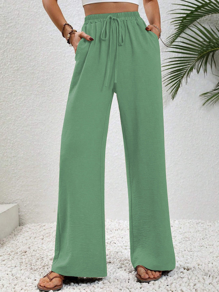 Iona draped wide leg tailored trousers – image 9