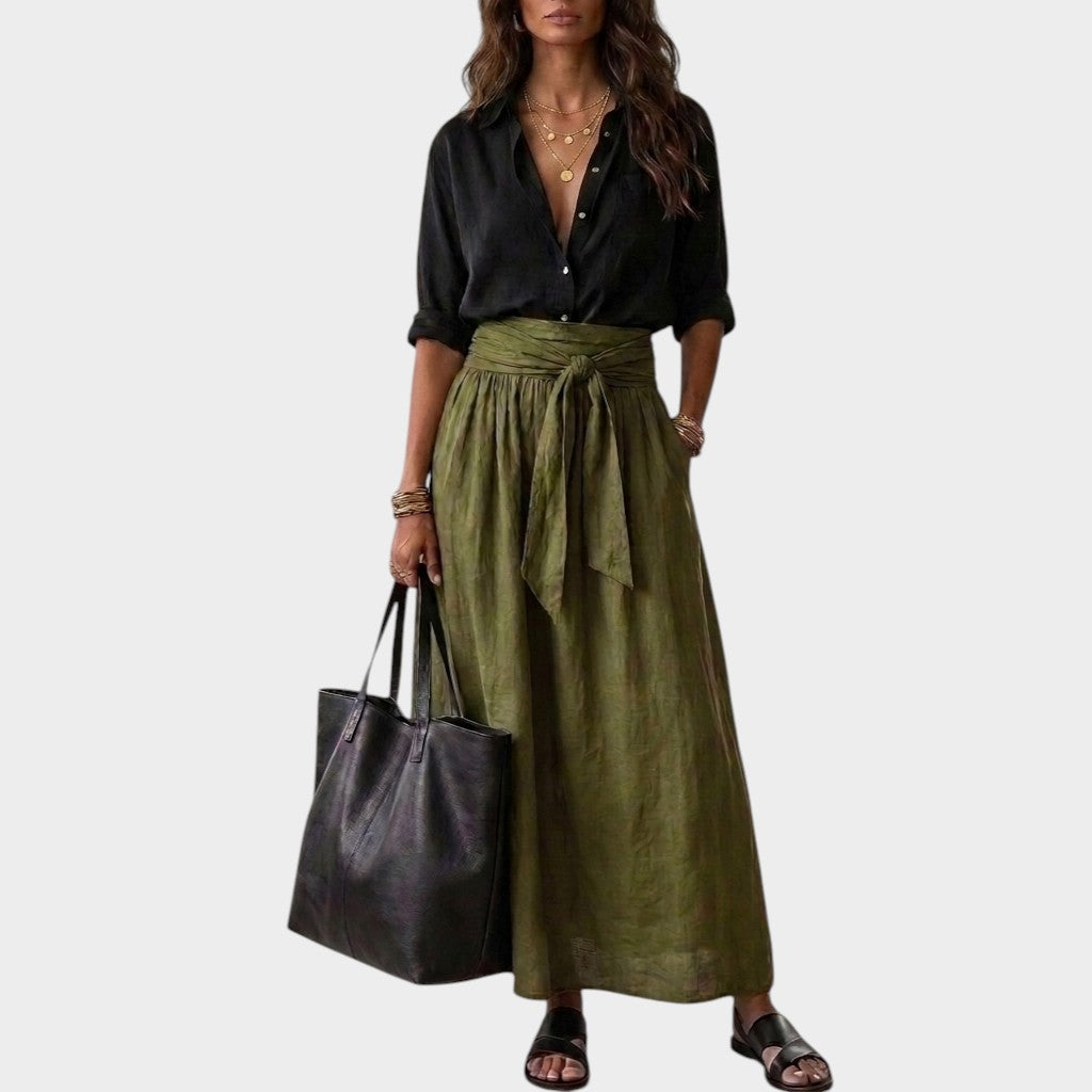 Adelaide relaxed blouse and midi skirt set
