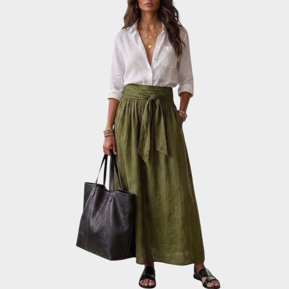 Adelaide relaxed blouse and midi skirt set – image 2