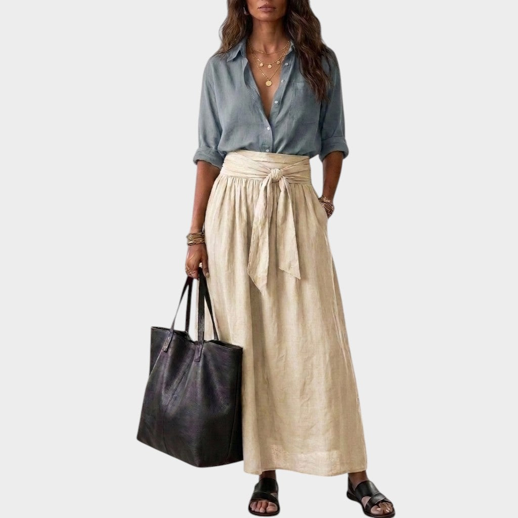 Adelaide relaxed blouse and midi skirt set – image 5