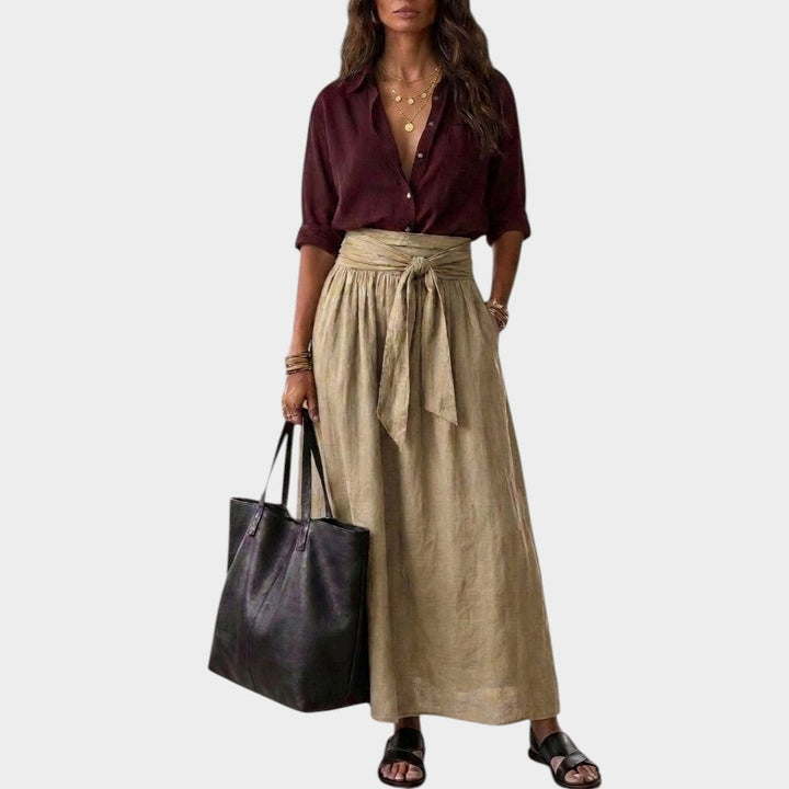 Adelaide relaxed blouse and midi skirt set – image 4