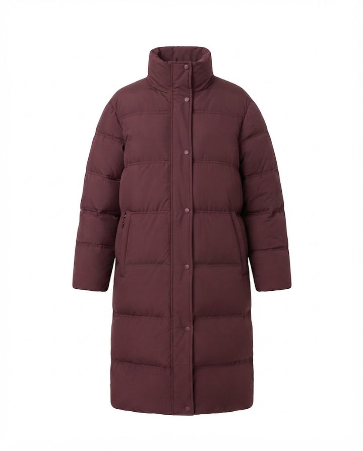 Loveday long padded coat with hood and side zips – image 10