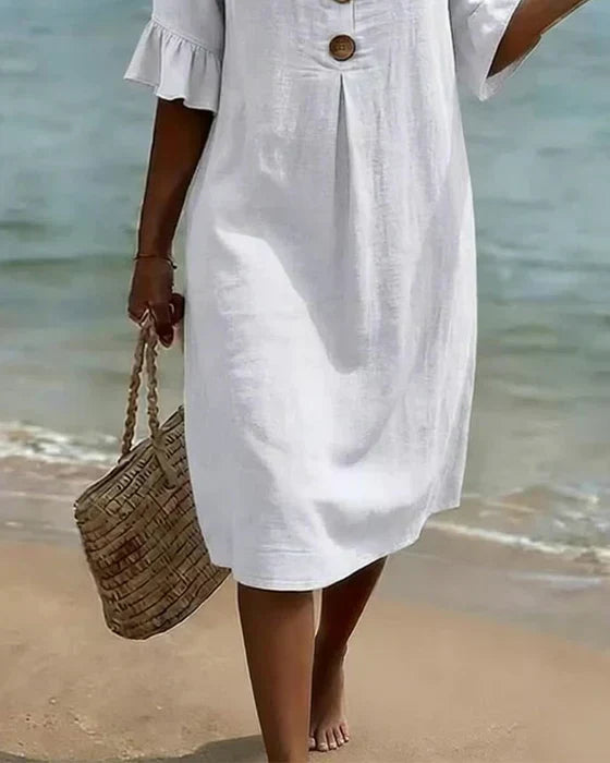 Evangeline button front loose fit dress – image 14