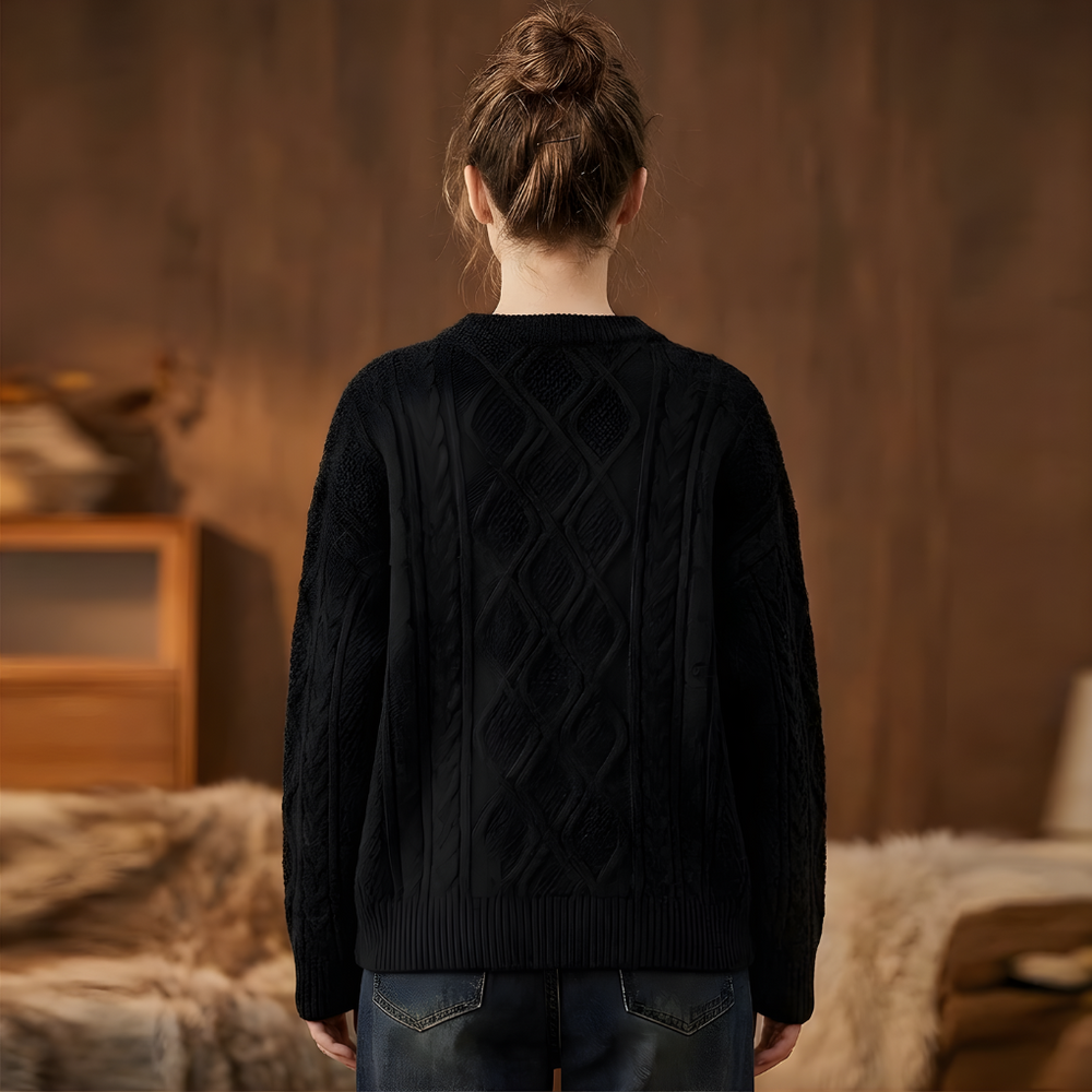 Esme vintage cable knit crew neck jumper – image 2