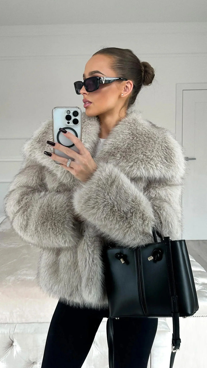 Sylvia oversized notch lapel wrap coat