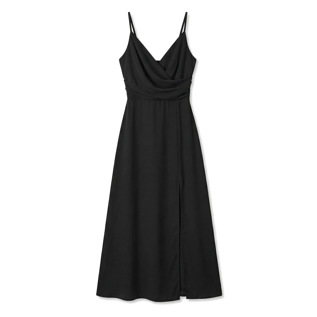 Madeleine draped v neck slit maxi dress – image 9