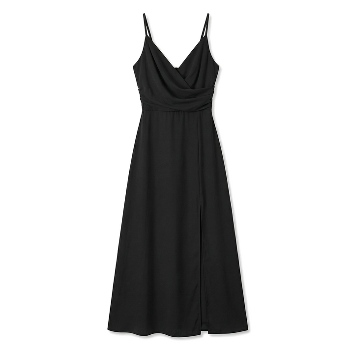 Madeleine draped v neck slit maxi dress – image 9