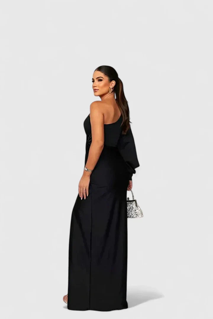 Gabriella one shoulder long sleeve maxi dress – image 7