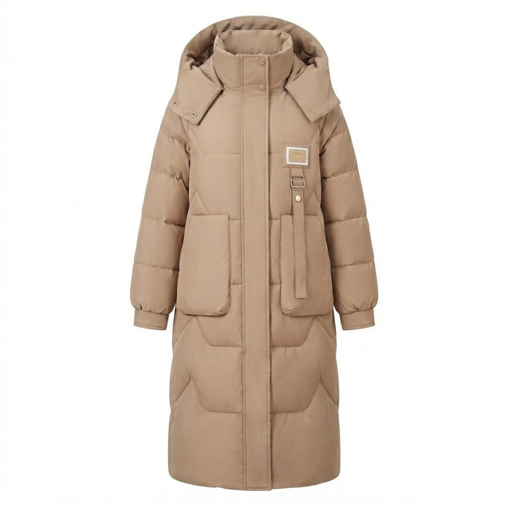 Gwenna long winter coat with oversized hood – image 7