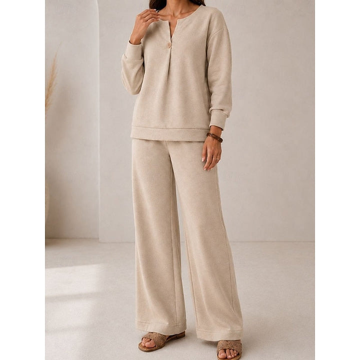 Margot v neck top and wide leg trousers set – image 2