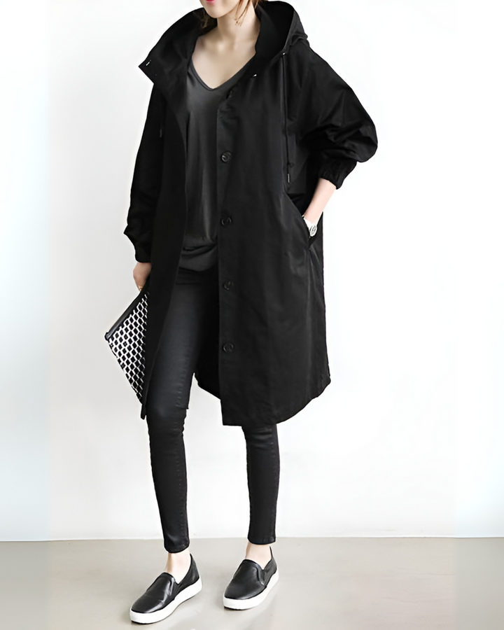 Marjorie hooded trench coat