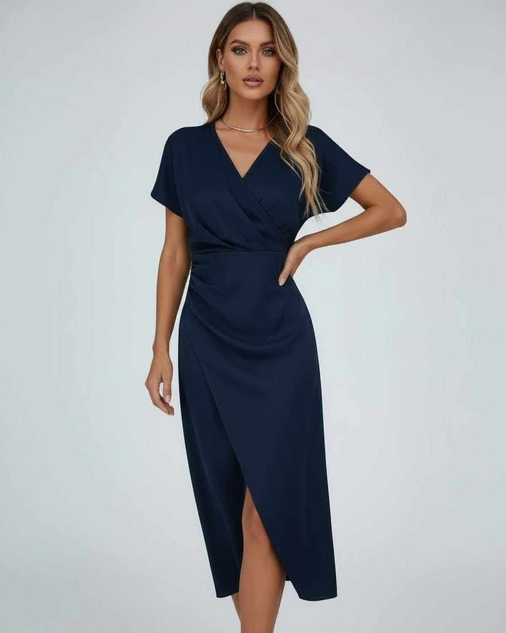 Georgia midi wrap dress with side slit – image 6