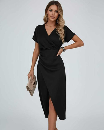 Georgia midi wrap dress with side slit – image 10