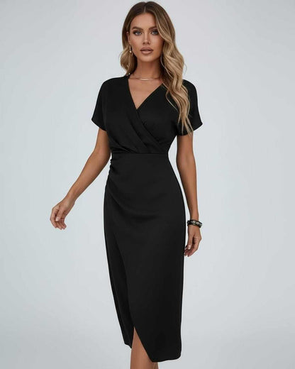 Georgia midi wrap dress with side slit – image 11