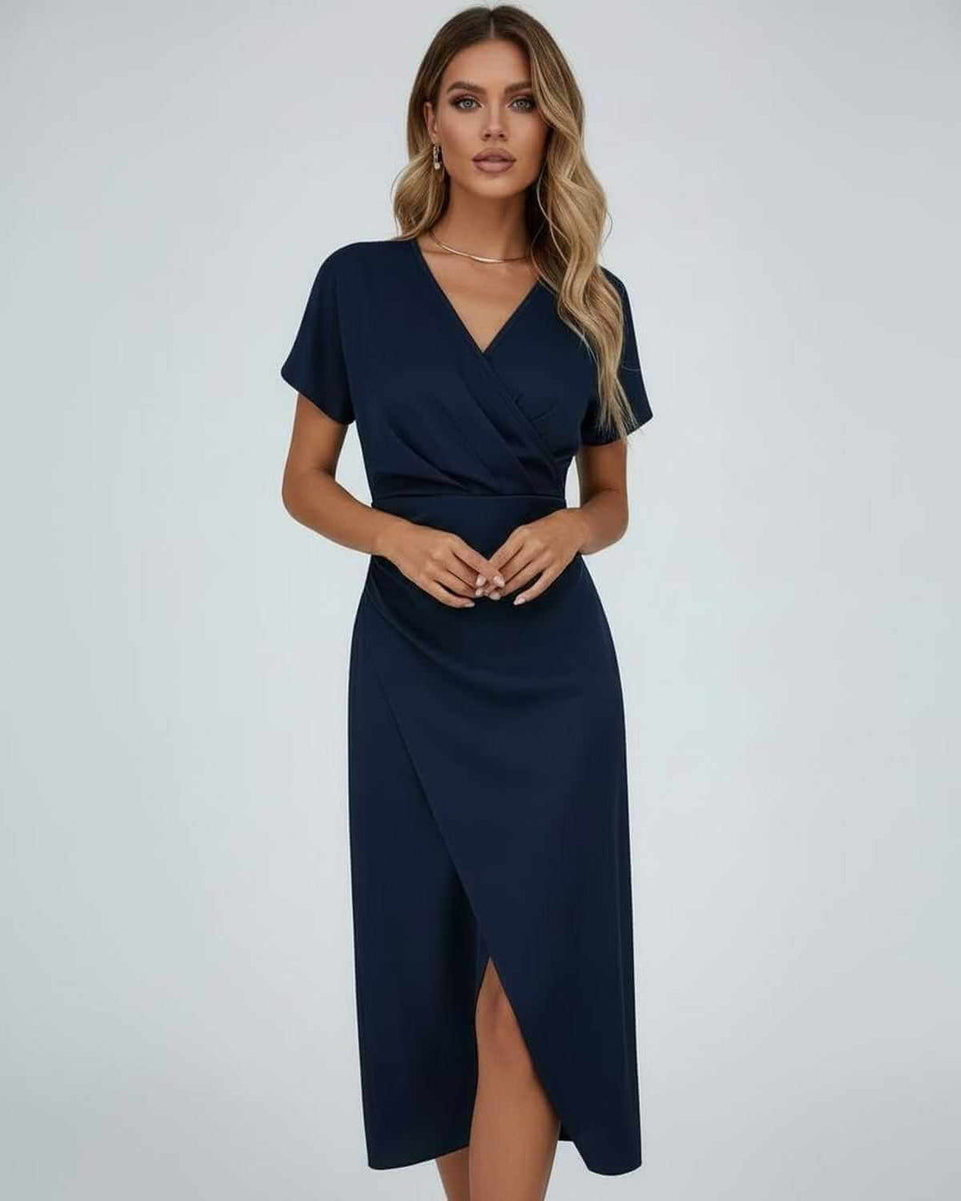 Georgia midi wrap dress with side slit – image 8
