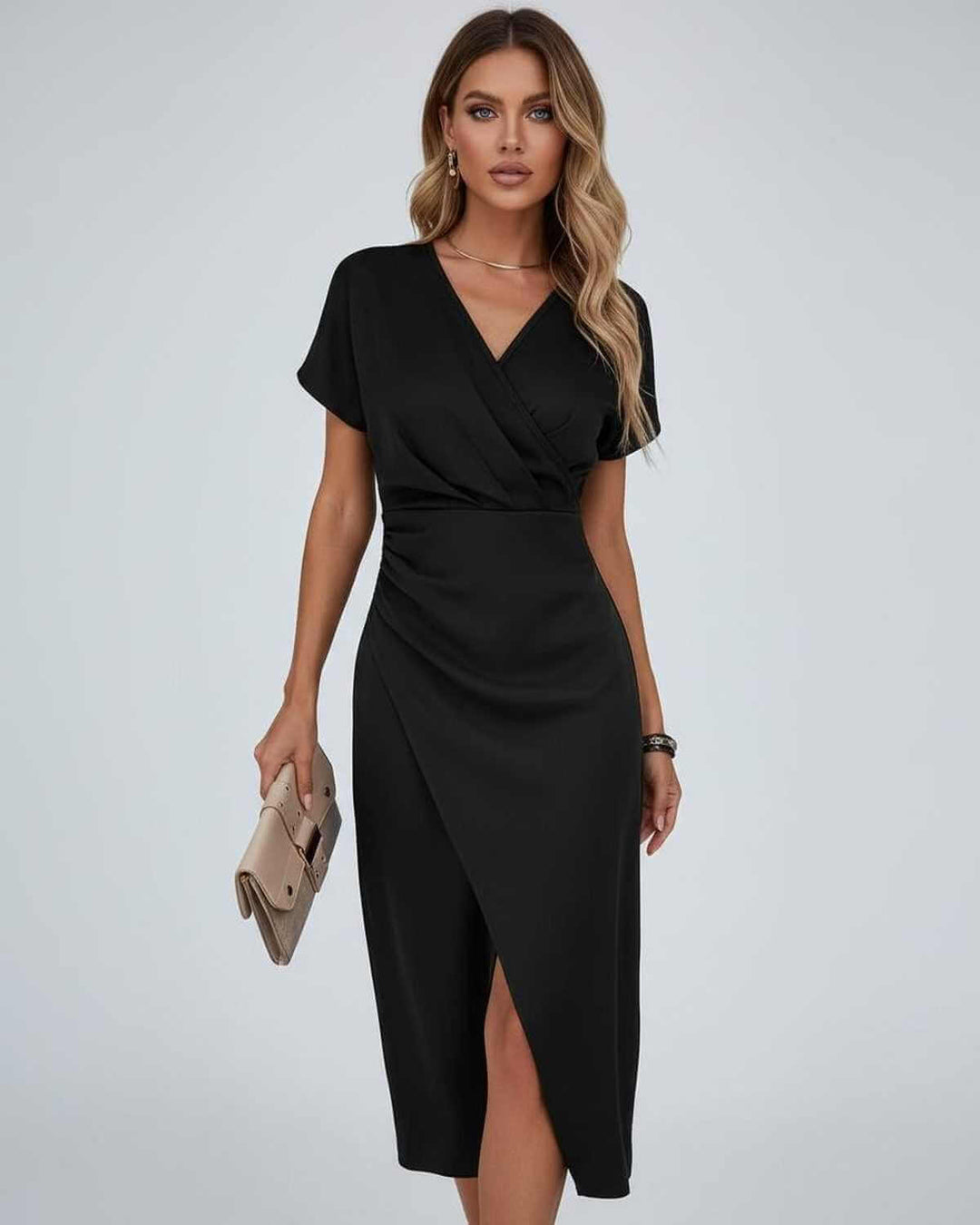 Georgia midi wrap dress with side slit – image 9