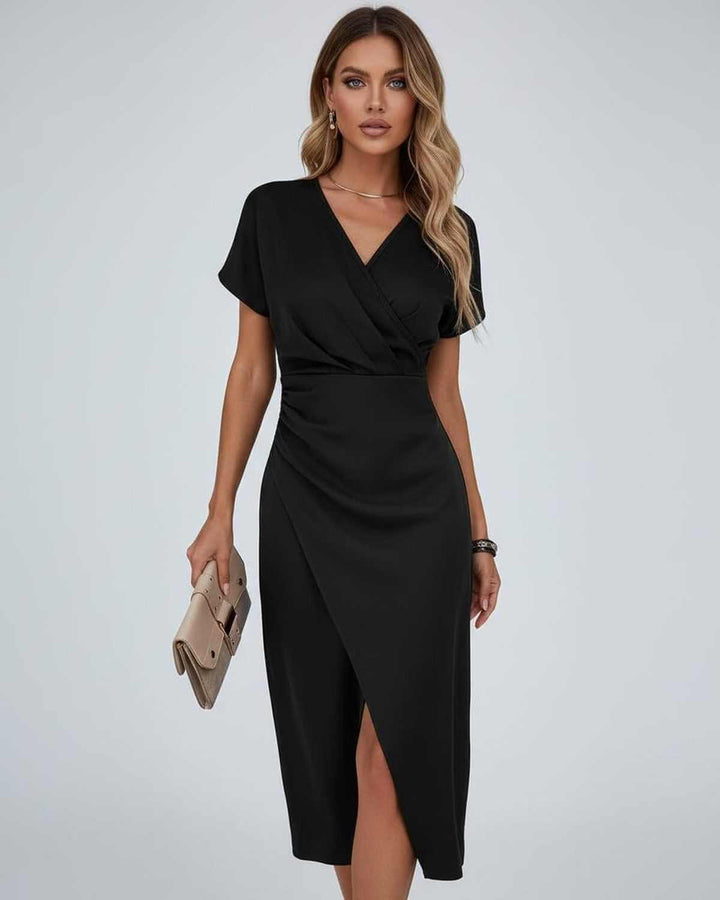Georgia midi wrap dress with side slit – image 9