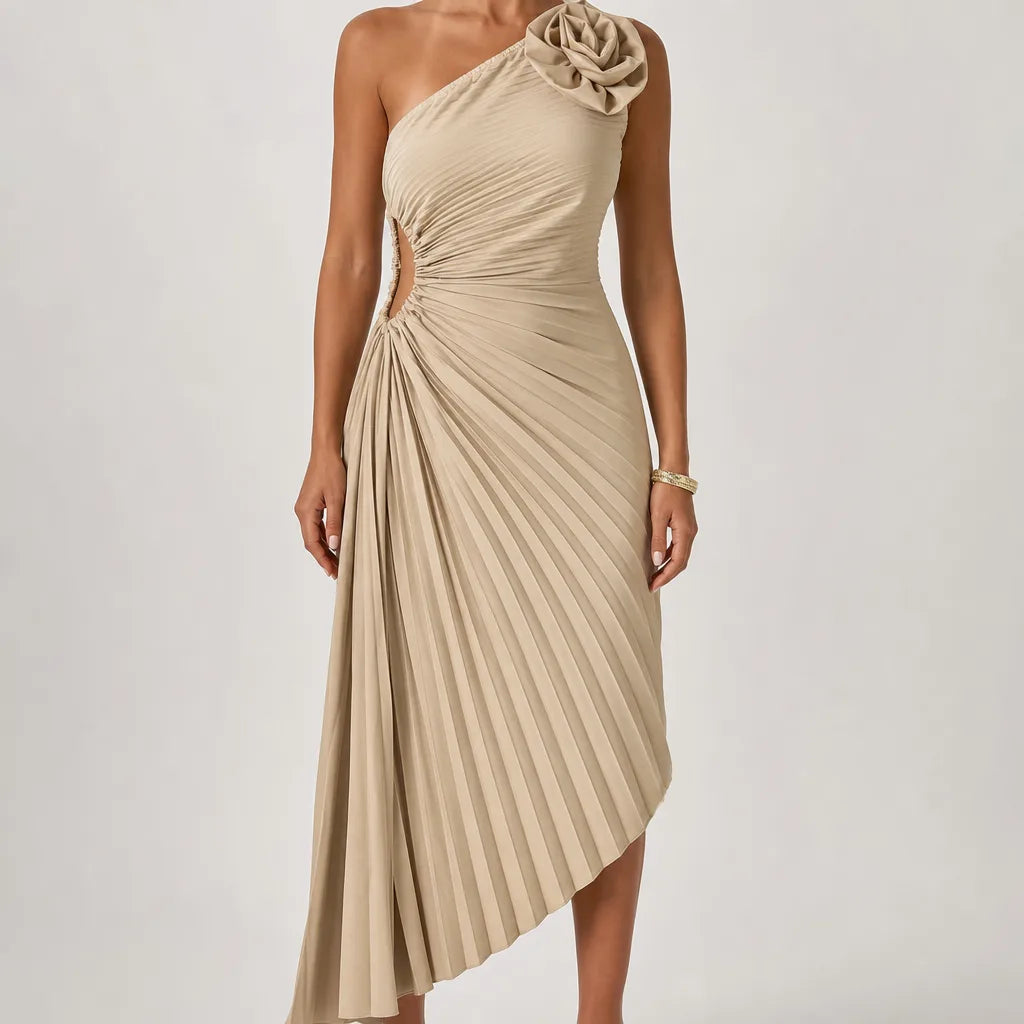 Florrie one shoulder rosette maxi dress – image 2