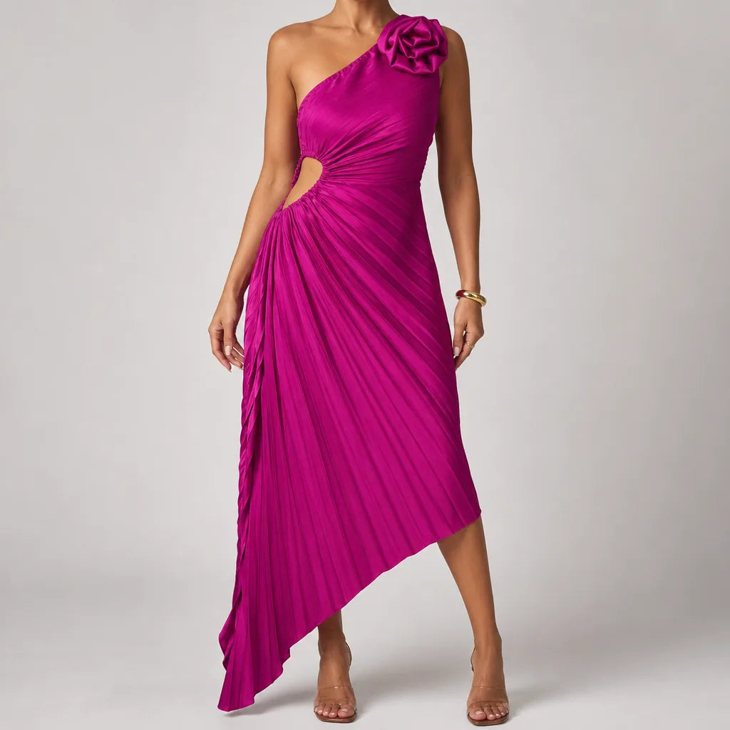 Florrie one shoulder rosette maxi dress – image 3