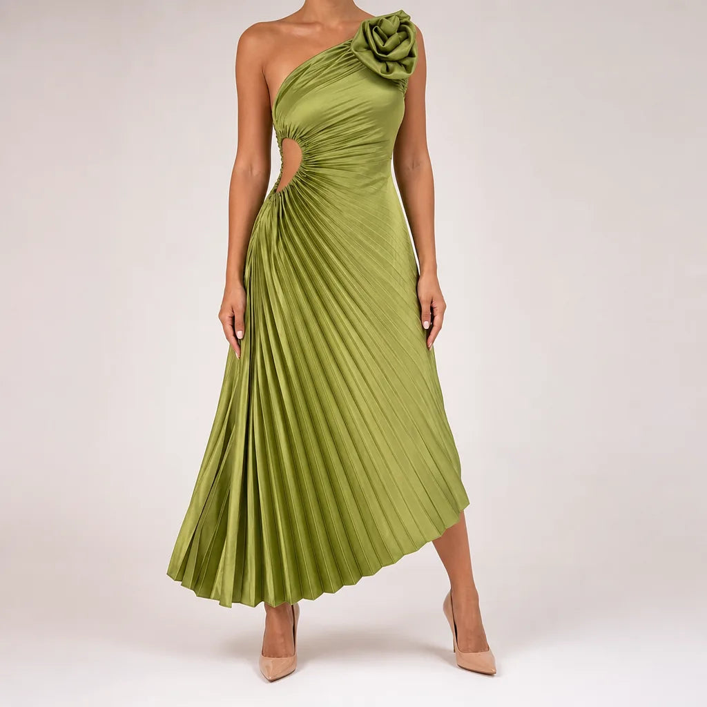 Florrie one shoulder rosette maxi dress – image 4