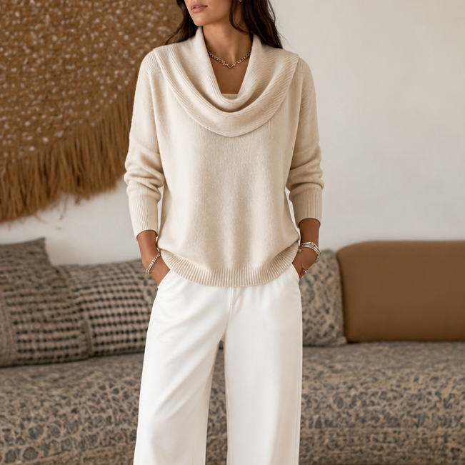 Cora cowl neck knit jumper – image 2