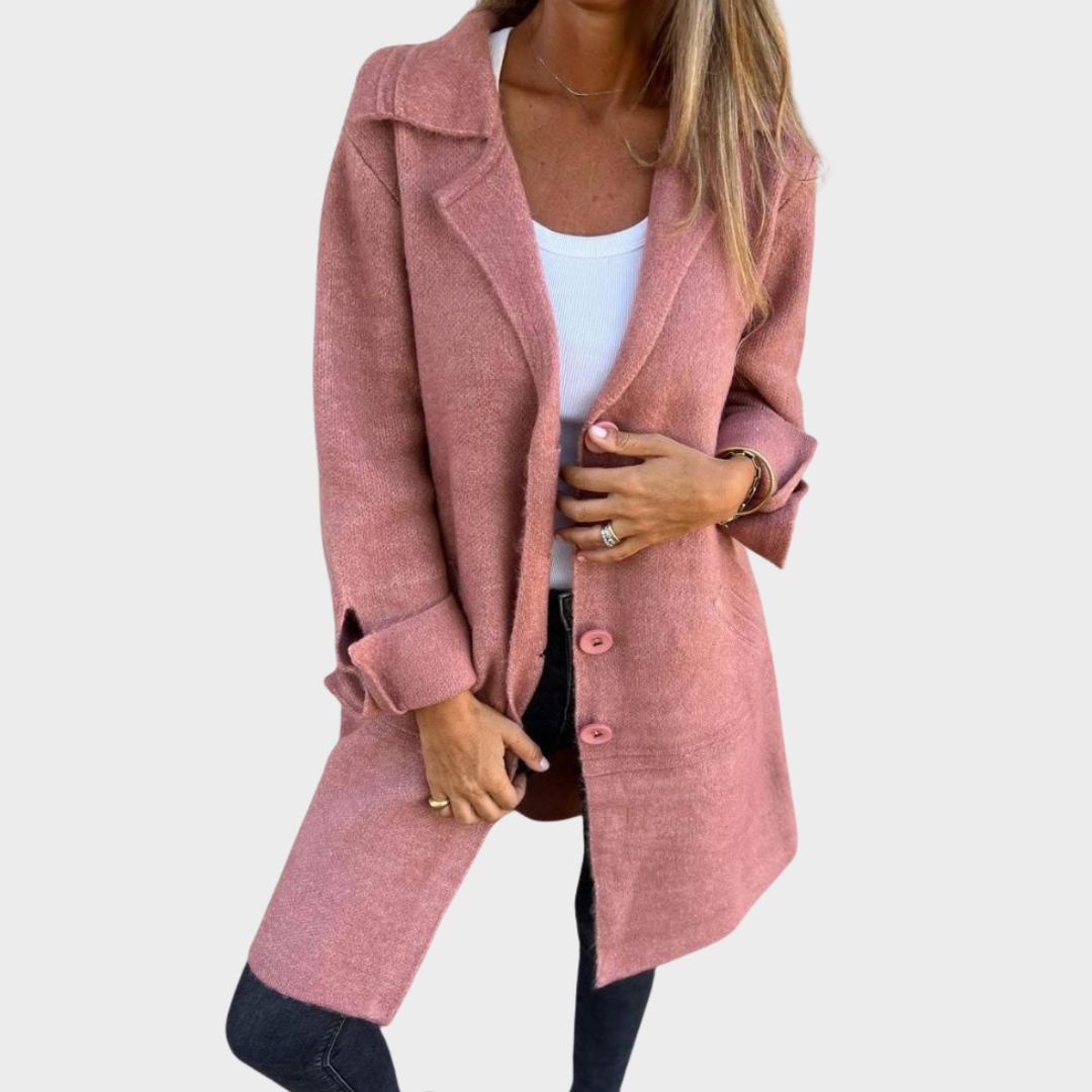 Letitia oversized notch lapel longline coat