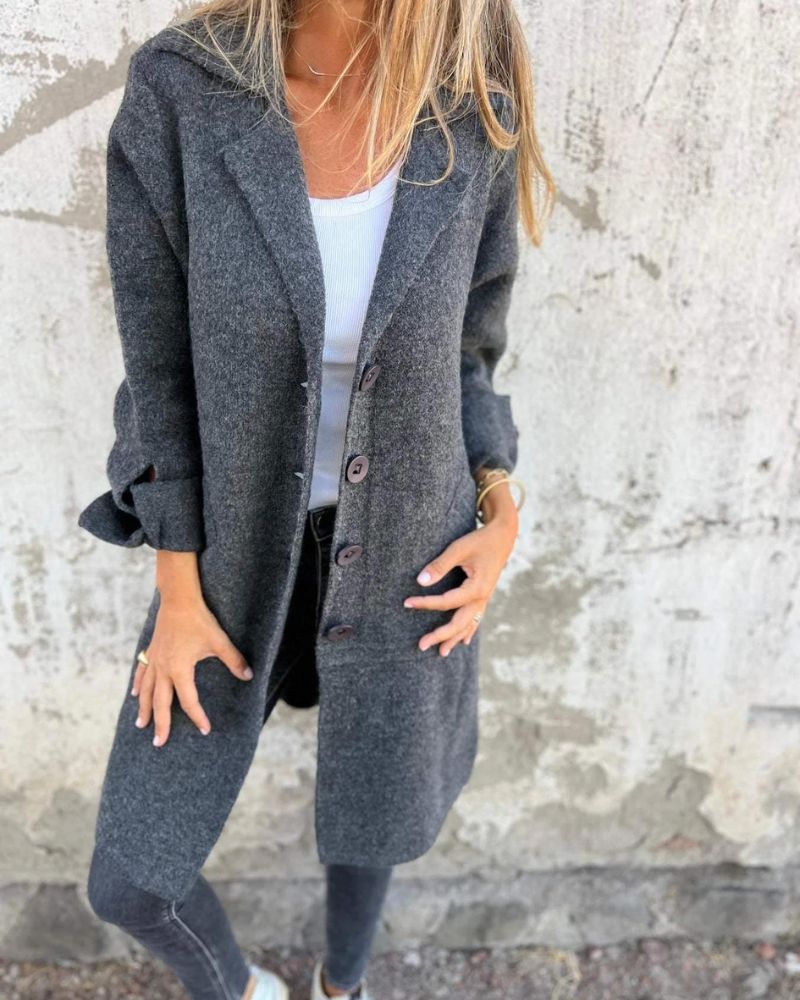 Letitia oversized notch lapel longline coat – image 4