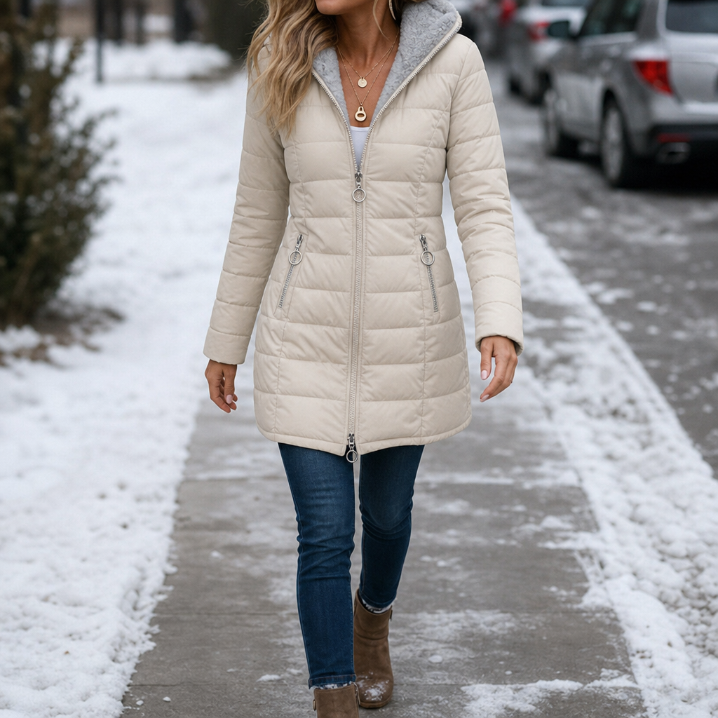 Pandora longline hooded puffer coat