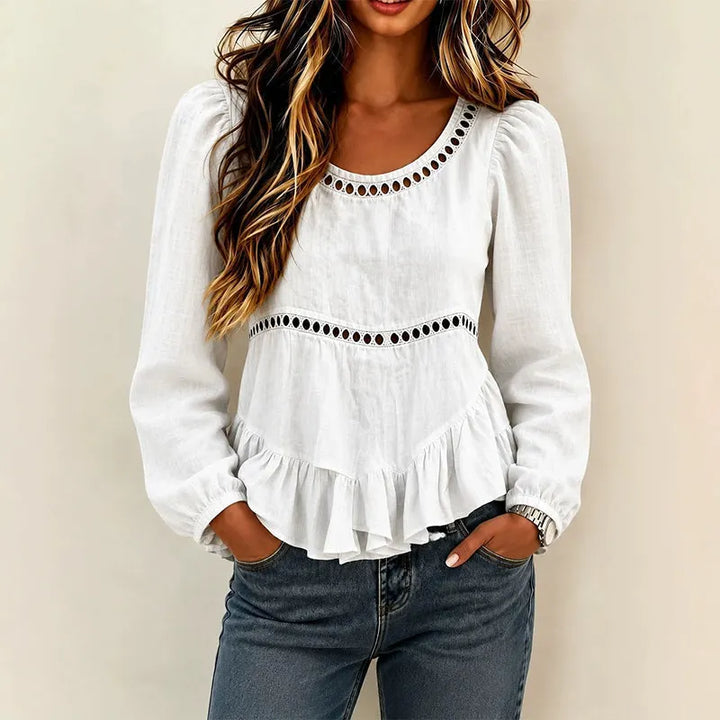 Lavinia lace trim ruffle blouse – image 7