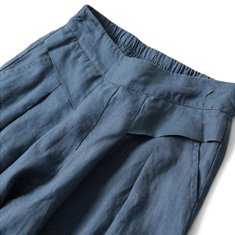 Nicola pleat detail wide leg trousers – image 10