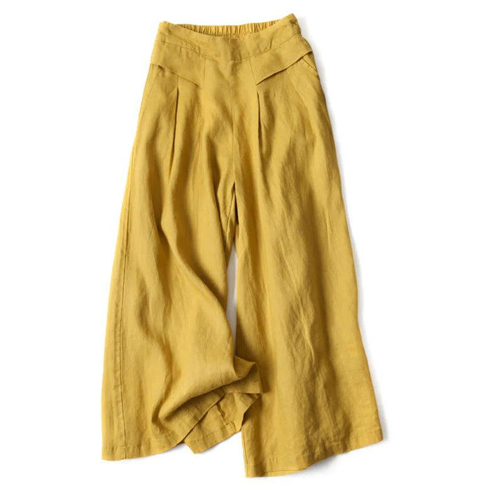 Nicola pleat detail wide leg trousers – image 3