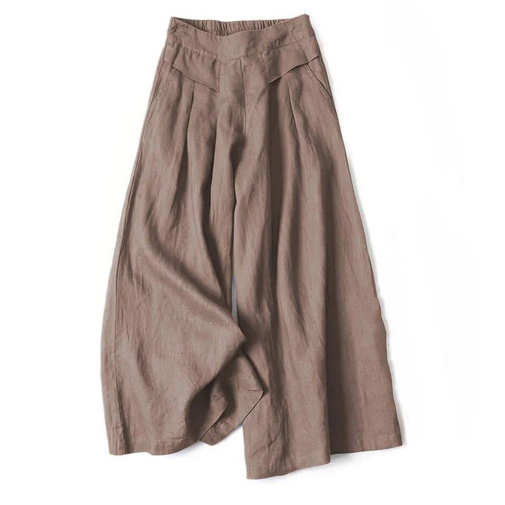 Nicola pleat detail wide leg trousers – image 4