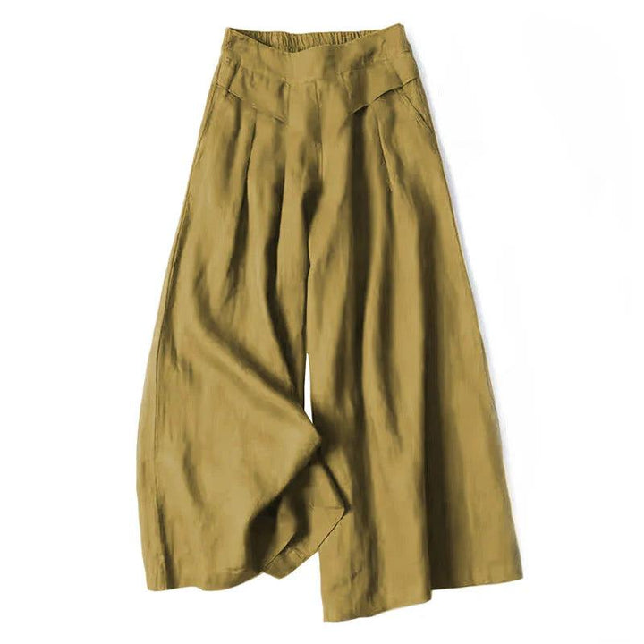 Nicola pleat detail wide leg trousers – image 5