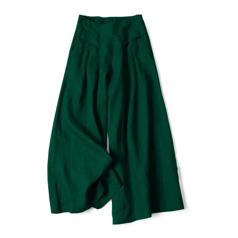 Nicola pleat detail wide leg trousers – image 7