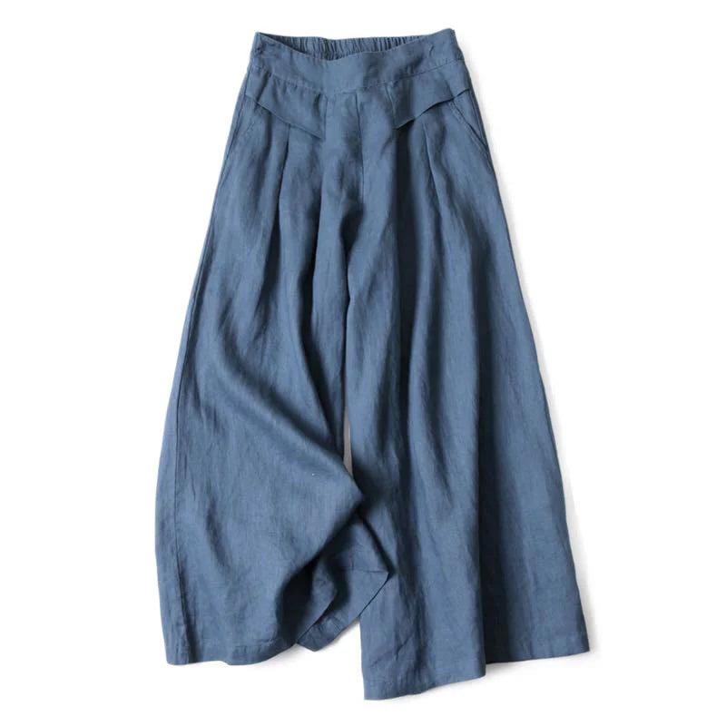 Nicola pleat detail wide leg trousers