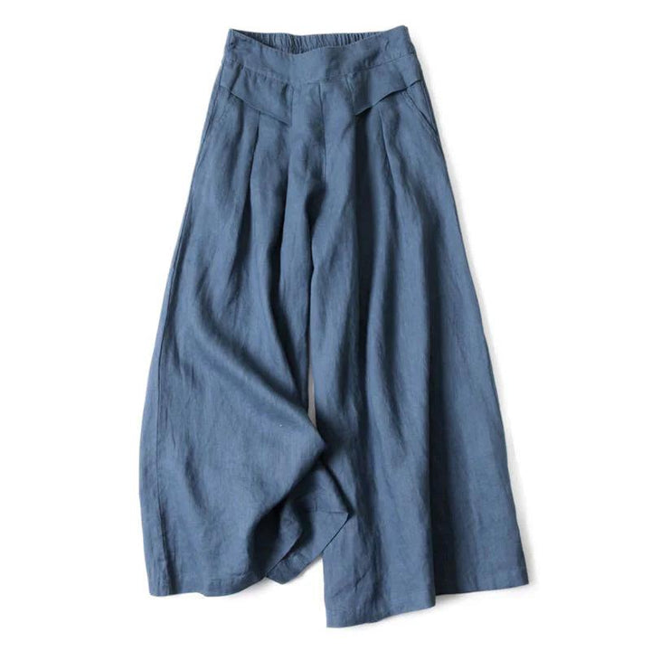 Nicola pleat detail wide leg trousers