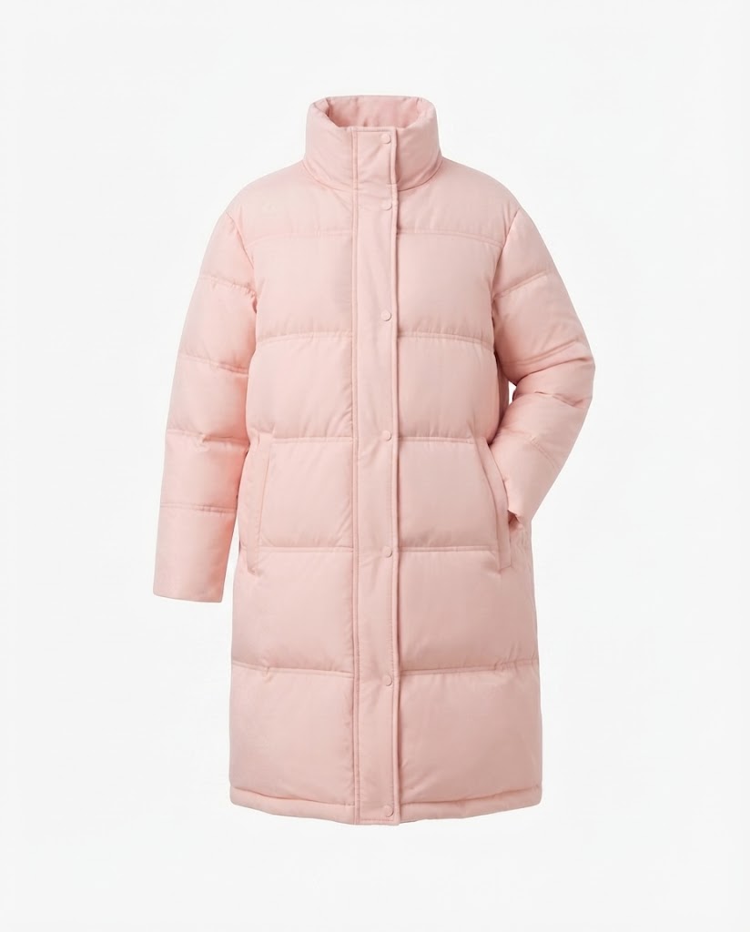 Loveday long padded coat with hood and side zips – image 7