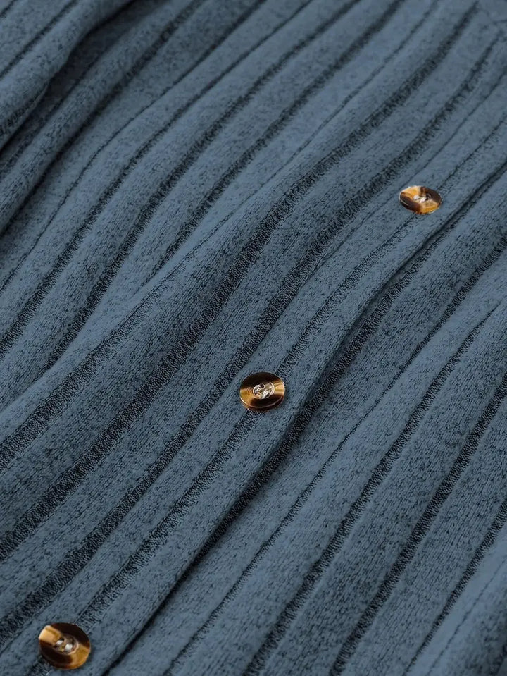 Celia ribbed knit button front sweater dress – image 3