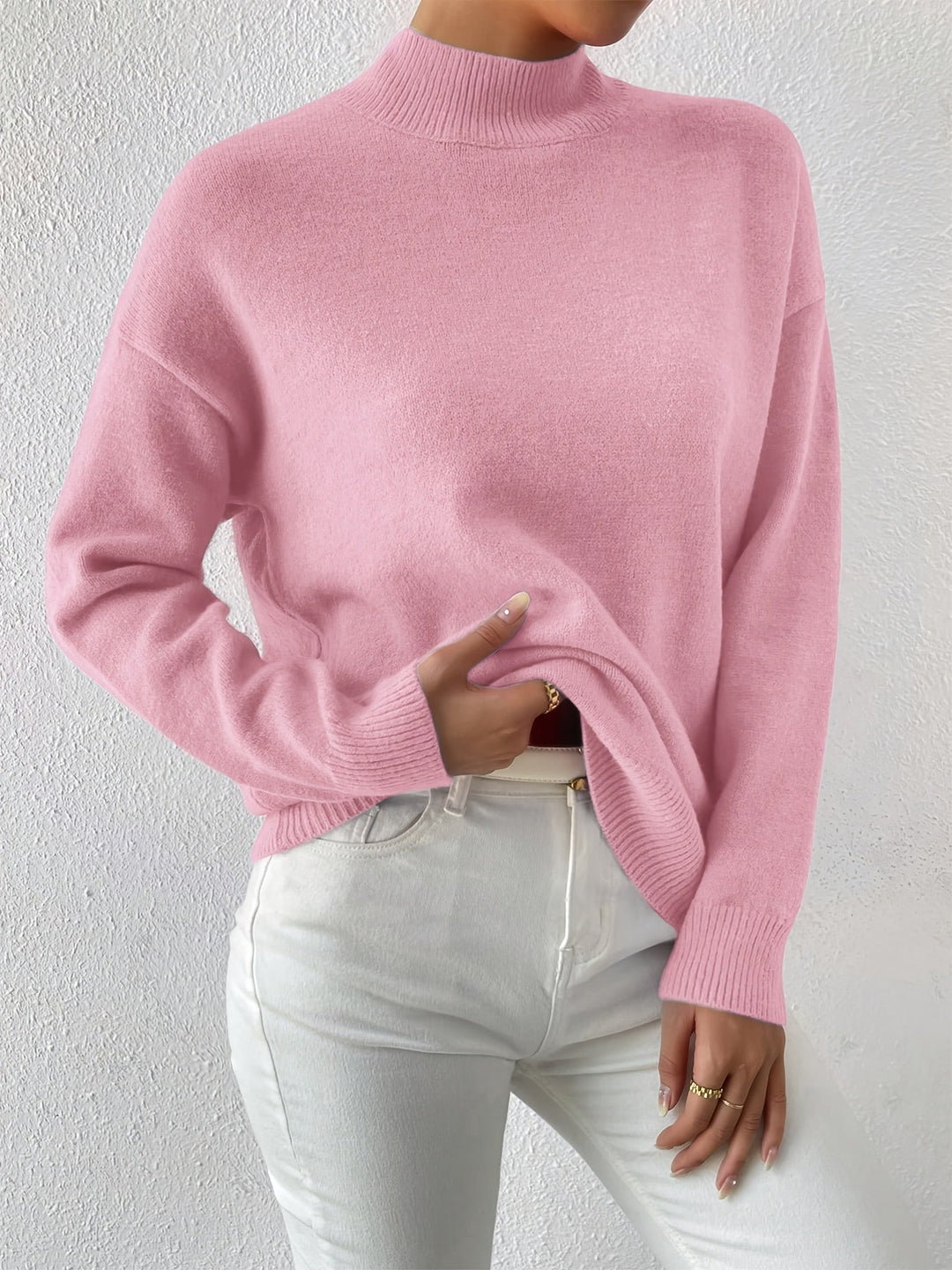 Lowri high neck knitted jumper – image 37
