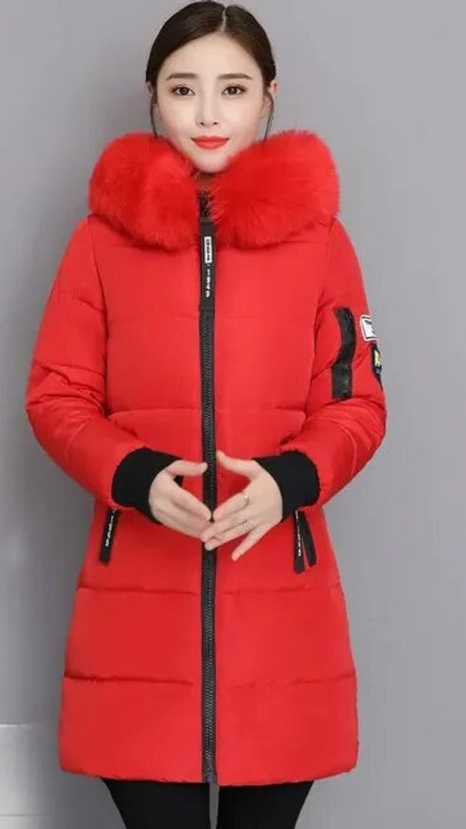 Isaura warm longline padded coat with hood – image 3