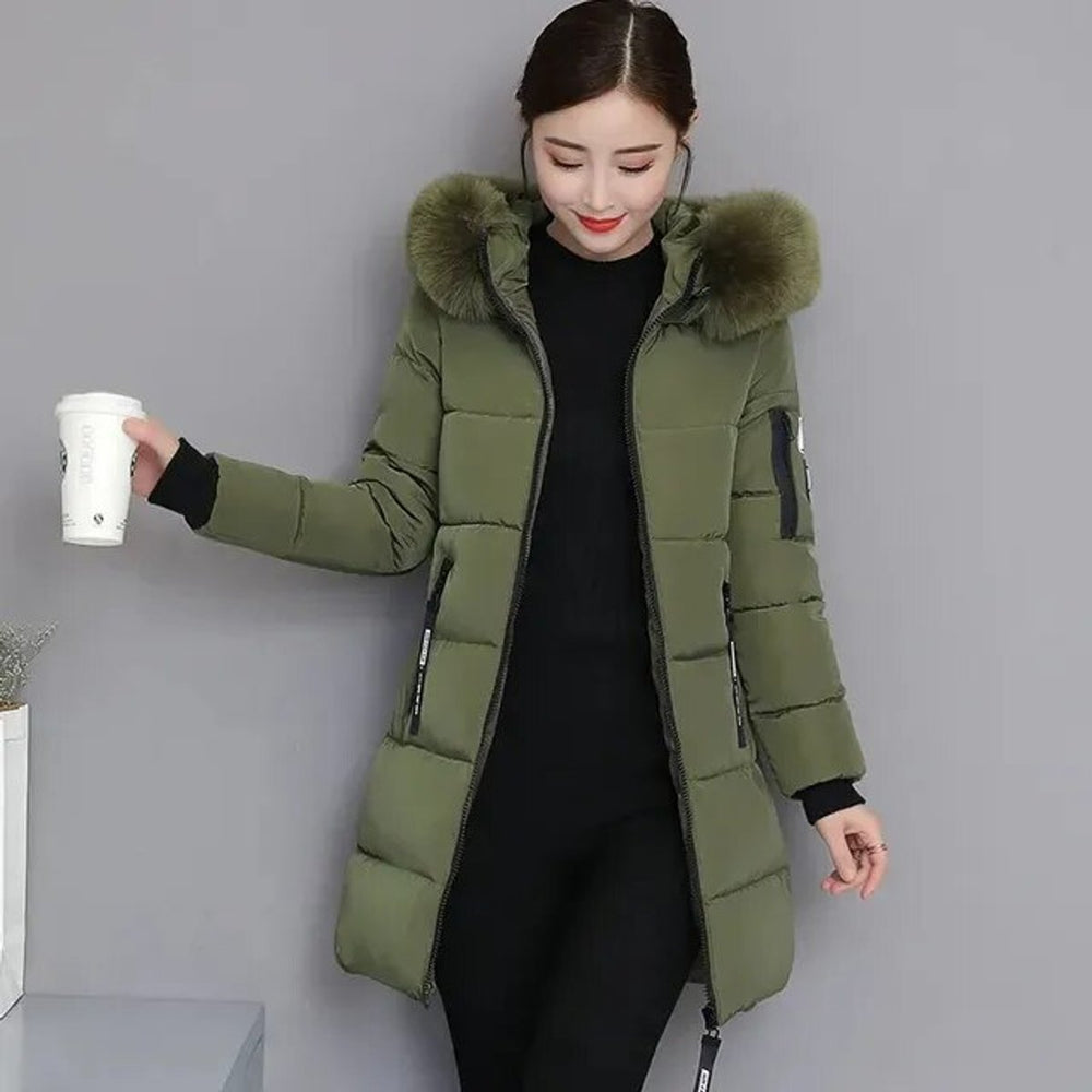 Isaura warm longline padded coat with hood – image 2