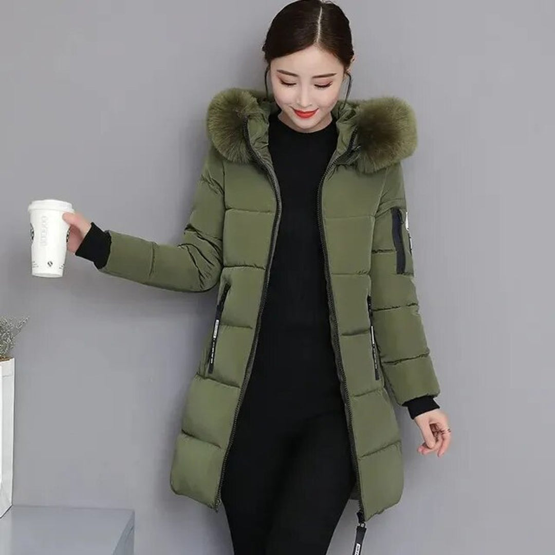 Isaura warm longline padded coat with hood – image 2