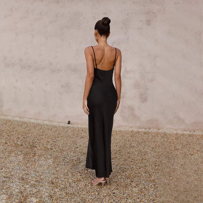 Mariella cowl neck open back satin maxi dress – image 8