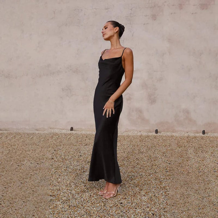 Mariella cowl neck open back satin maxi dress – image 6