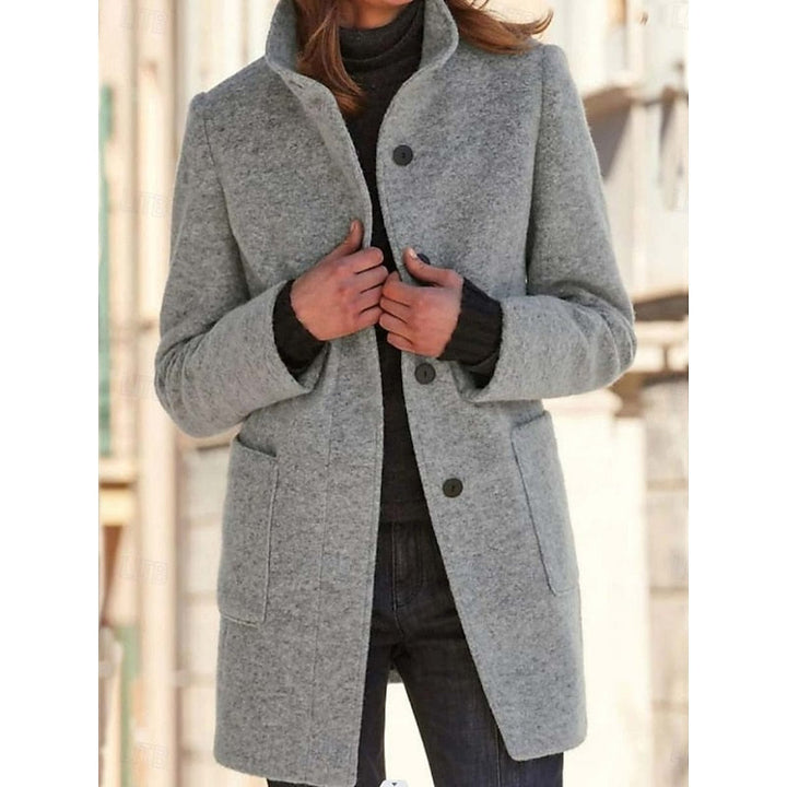 Greer stand collar long coat – image 5
