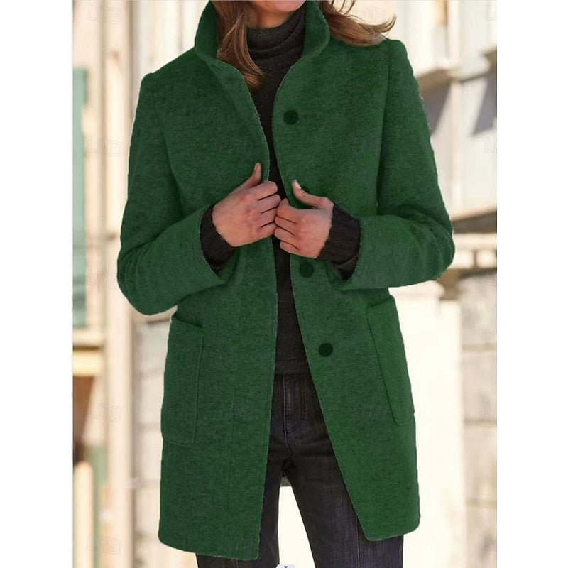Greer stand collar long coat – image 3