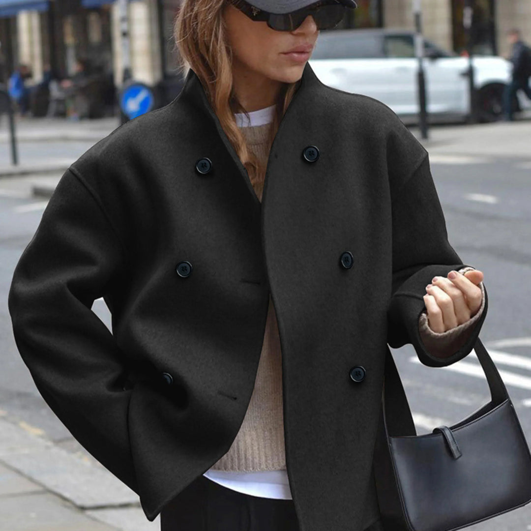 Blanche double breasted high neck coat – image 11
