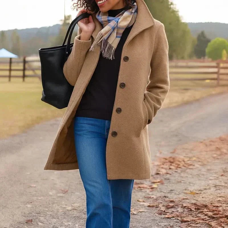 Ottoline notch lapel longline coat